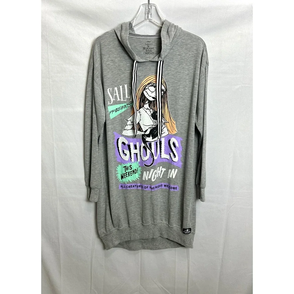Disney Nightmare Before Christmas Sally Ghouls Night In Hooded Sleep Dress Large
